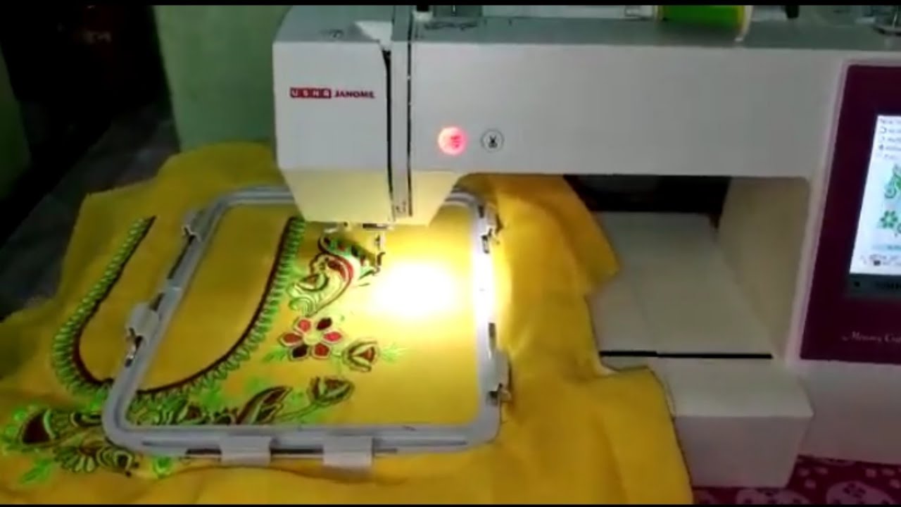 Usha 450e embroidery machine demo