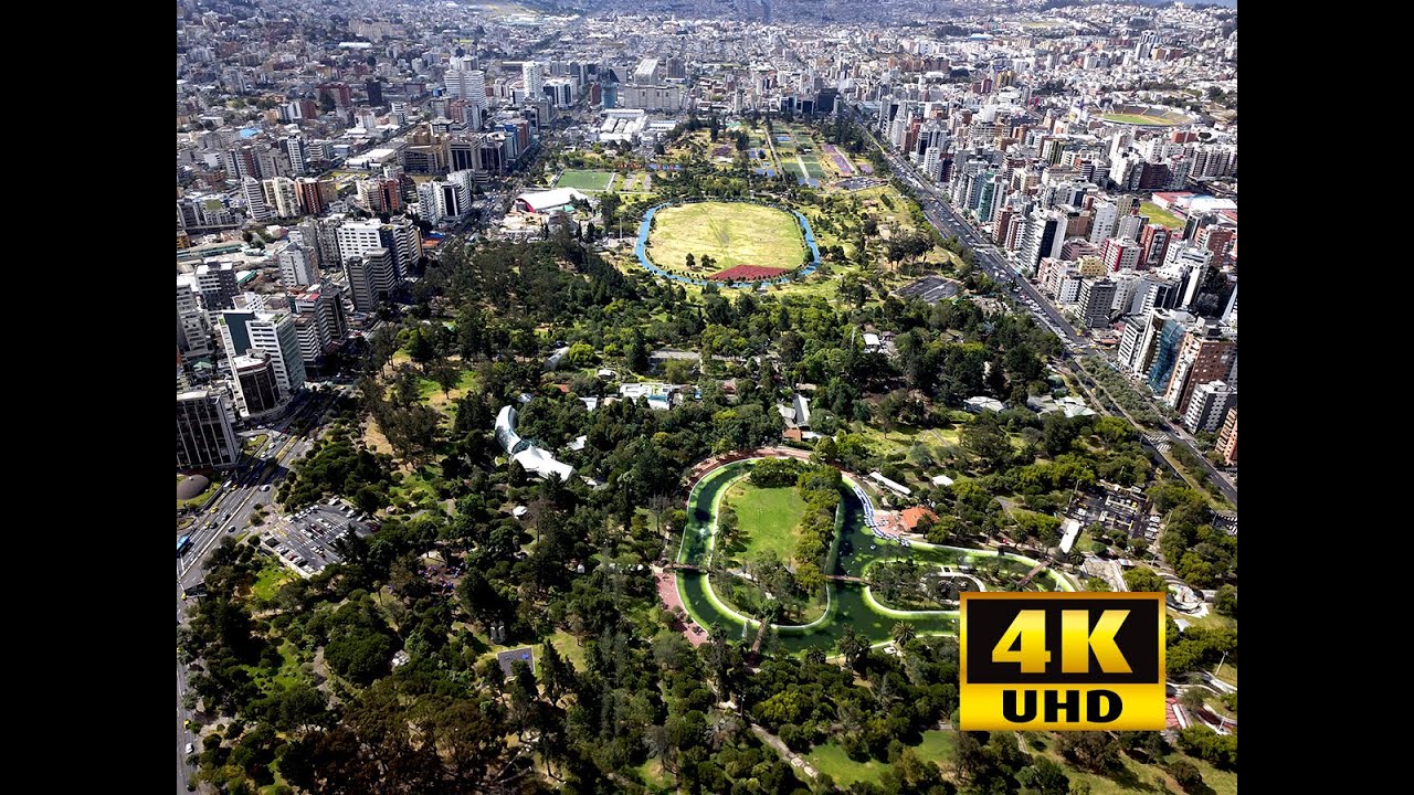 Parque la Carolina tomas aereas desde un drone Quito - Ecuador (4K)