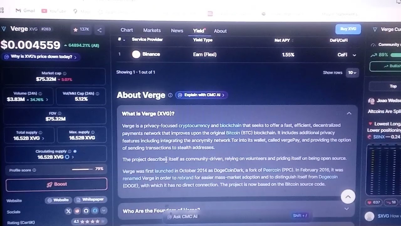 Verge coin (XVG)will make you wealthy! #xvg #verge #defi #futurefinance #xlm #xrp #xpr #btc