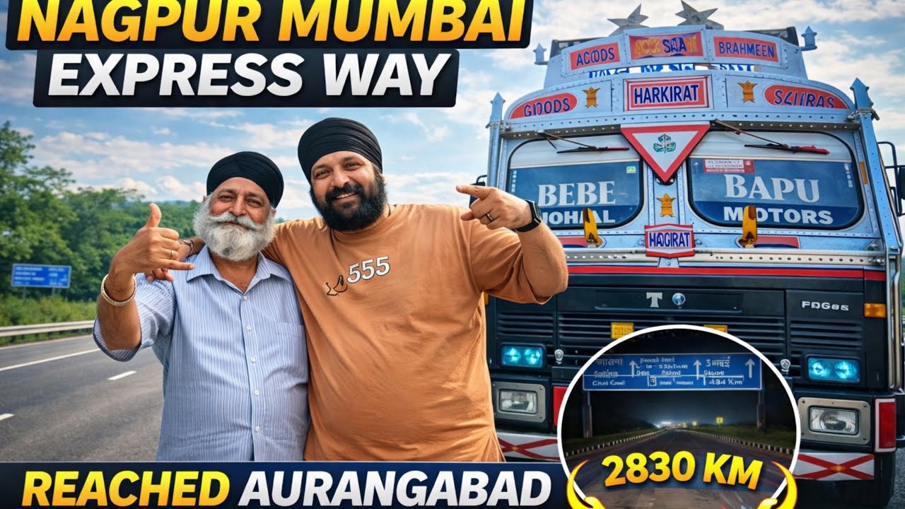 Nagpur mumbai express way no1👌finally reached arungabad 2830km distance complete 🙏#punjabivlogs🚛🫶🚚