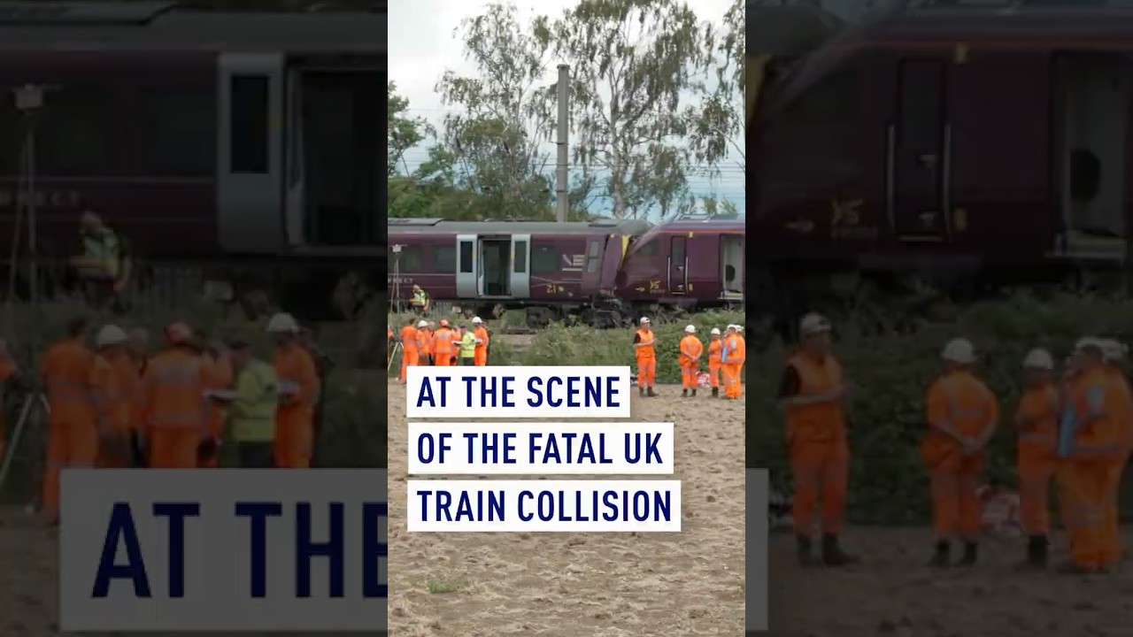 At the scene of the fatal UK train collision