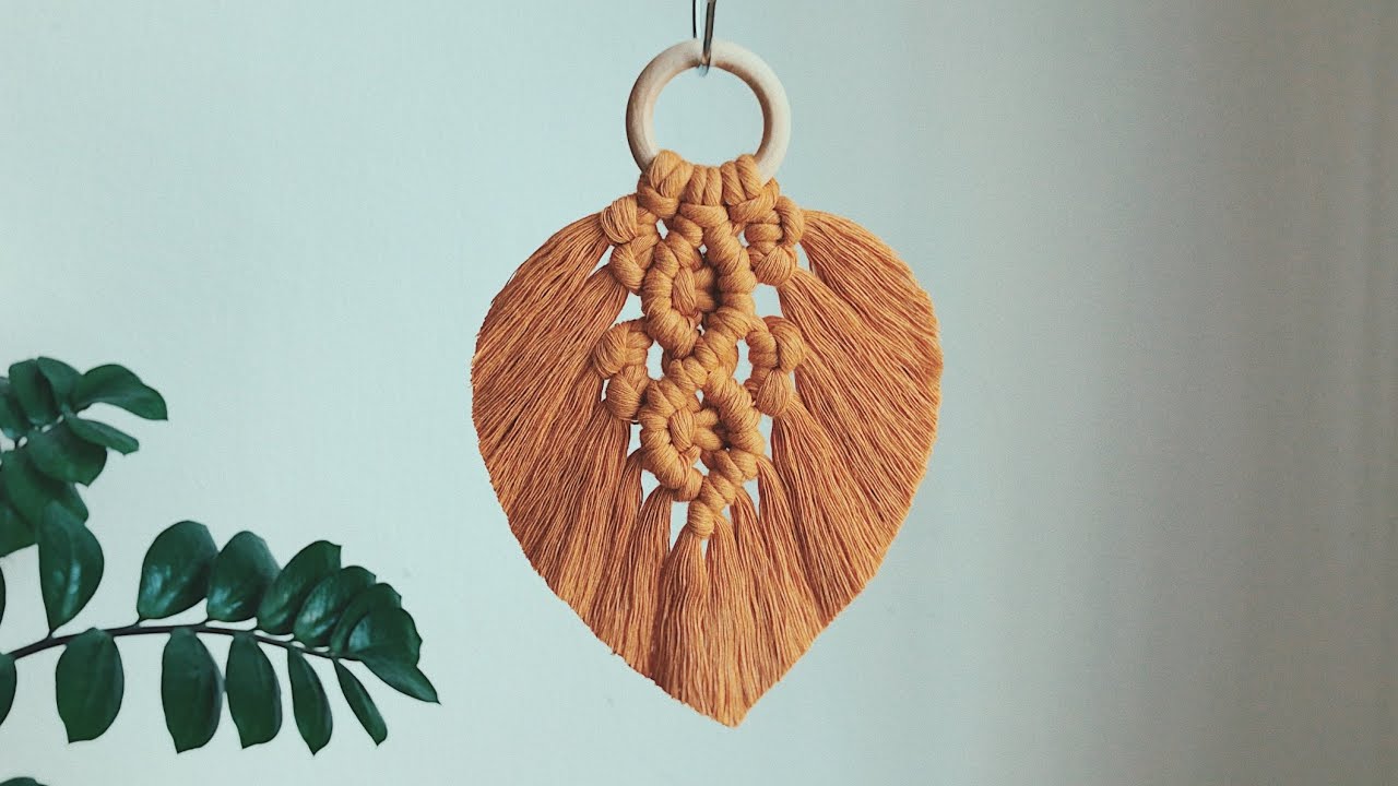DIY macrame leaf / feather wall hanging || Easy tutorial for beginners || Step by step