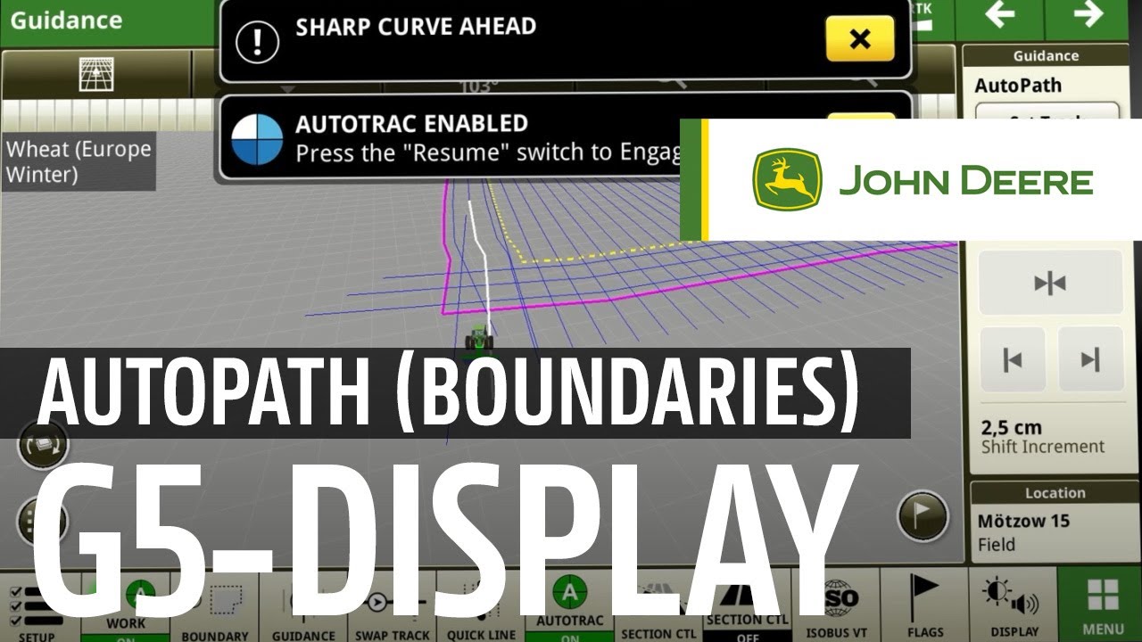 Tutorial su AutoPath (Boundaries) sul display John Deere G5 | Video tutorial