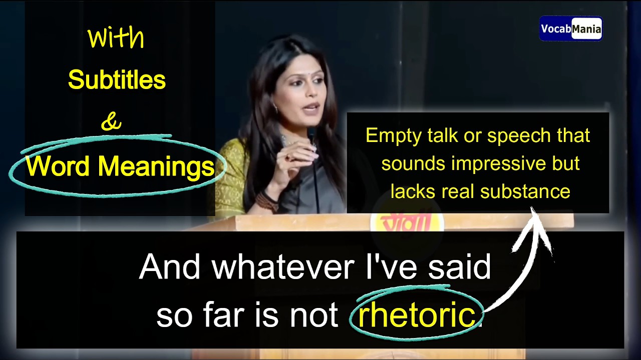 Palki Sharma's Speech with Subtitles & Word Meanings I Part 1