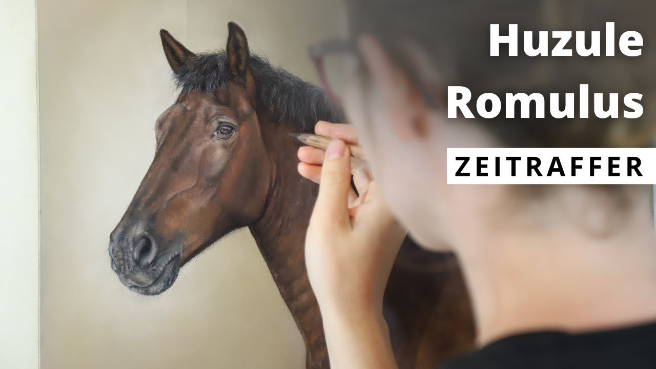 Pferdeportrait zeichnen lassen in Pastell / Pferd Romulus