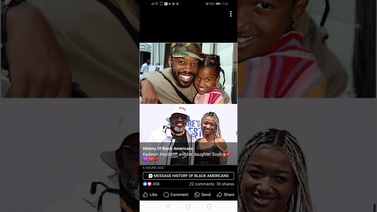 Kadeem Hardison and his daughter Sophia.