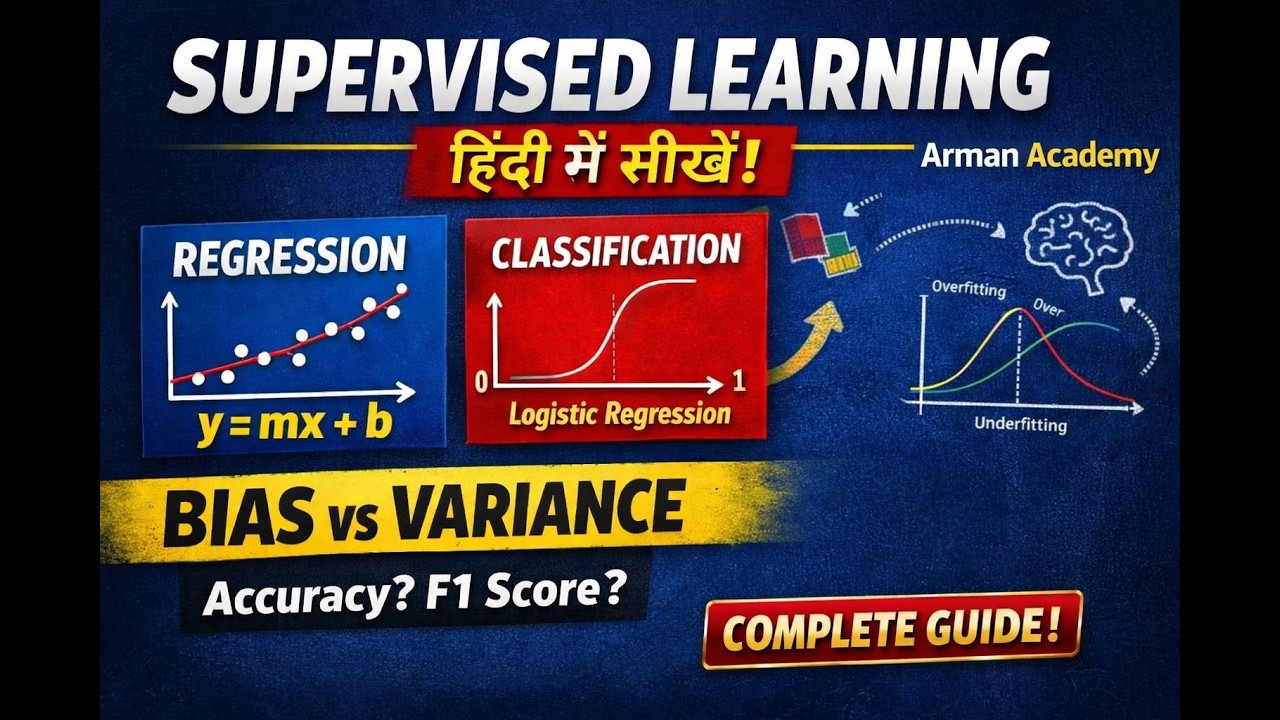 Day 4 Supervised Learning Explained in Hindi 🔥 | Linear vs Logistic Regression | ML Series Day 4