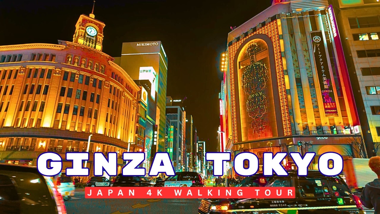 Japan 4K night walk | Ginza Streets After Dark