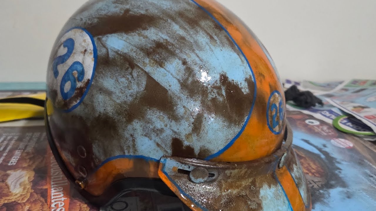 Patina Painting an old Motorcycle Helmet