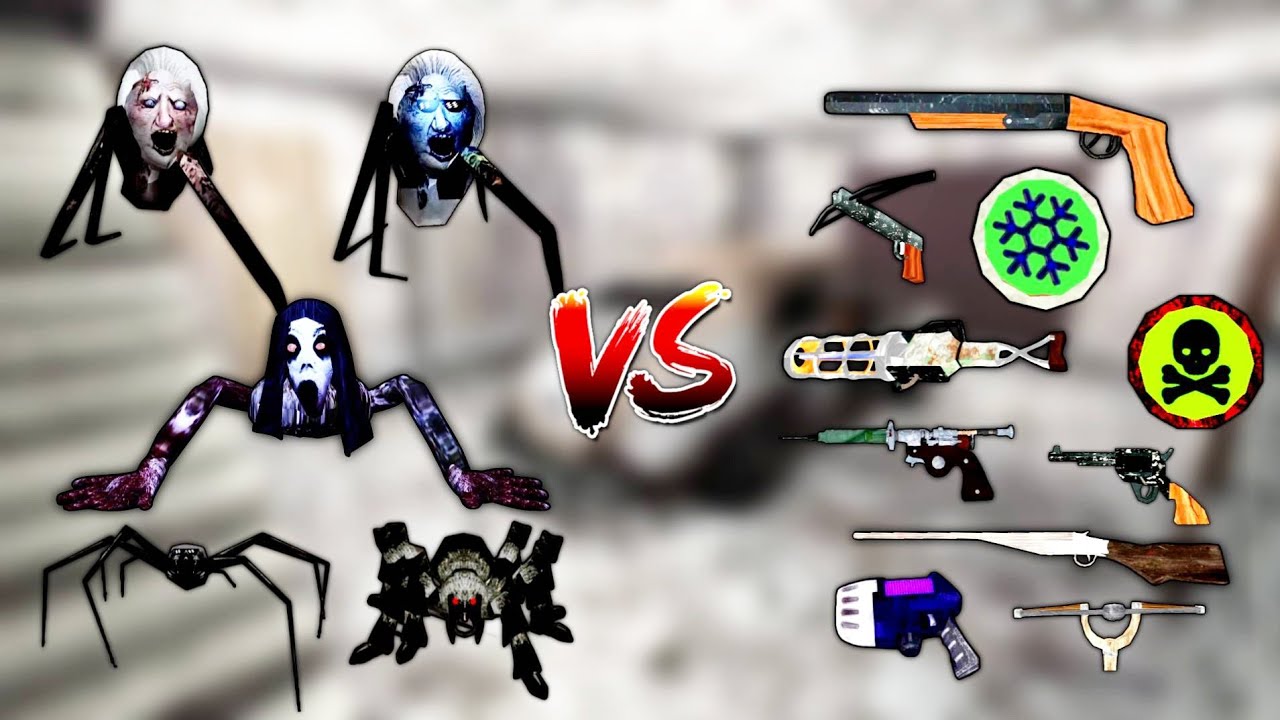 All Spider Enemies Vs All New Weapons In Dvloper Games | Granny New Update New Weapons