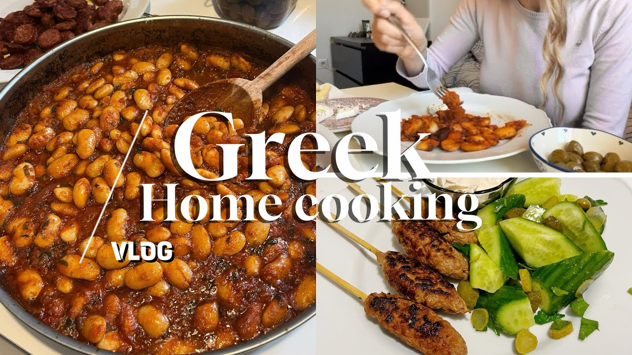 Buttery Baked Giant Beans in Tomato Sauce,4 Ingredient Crepes,Minced Meat Skewers(Kebabs)|VLOG|ENG
