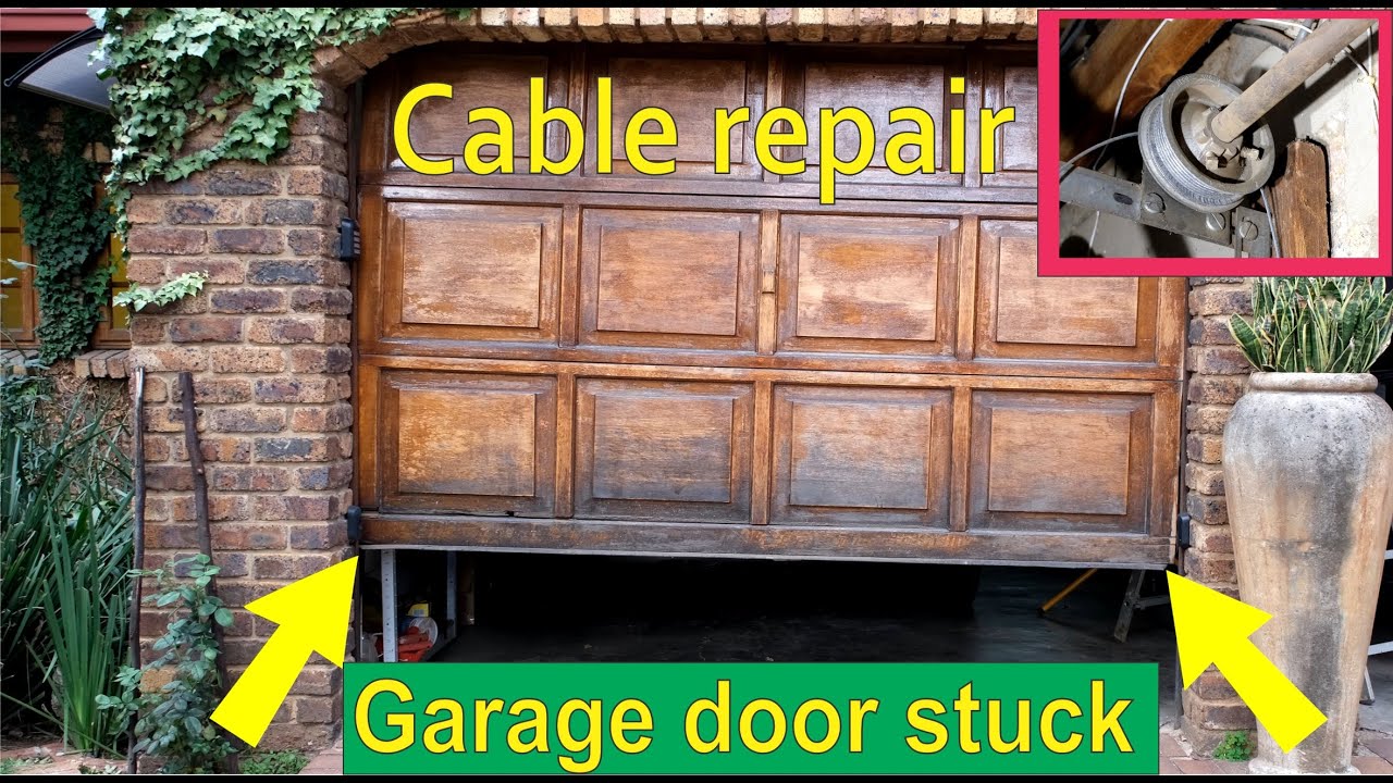 Sectional garage door stuck - cable repair - step by step
