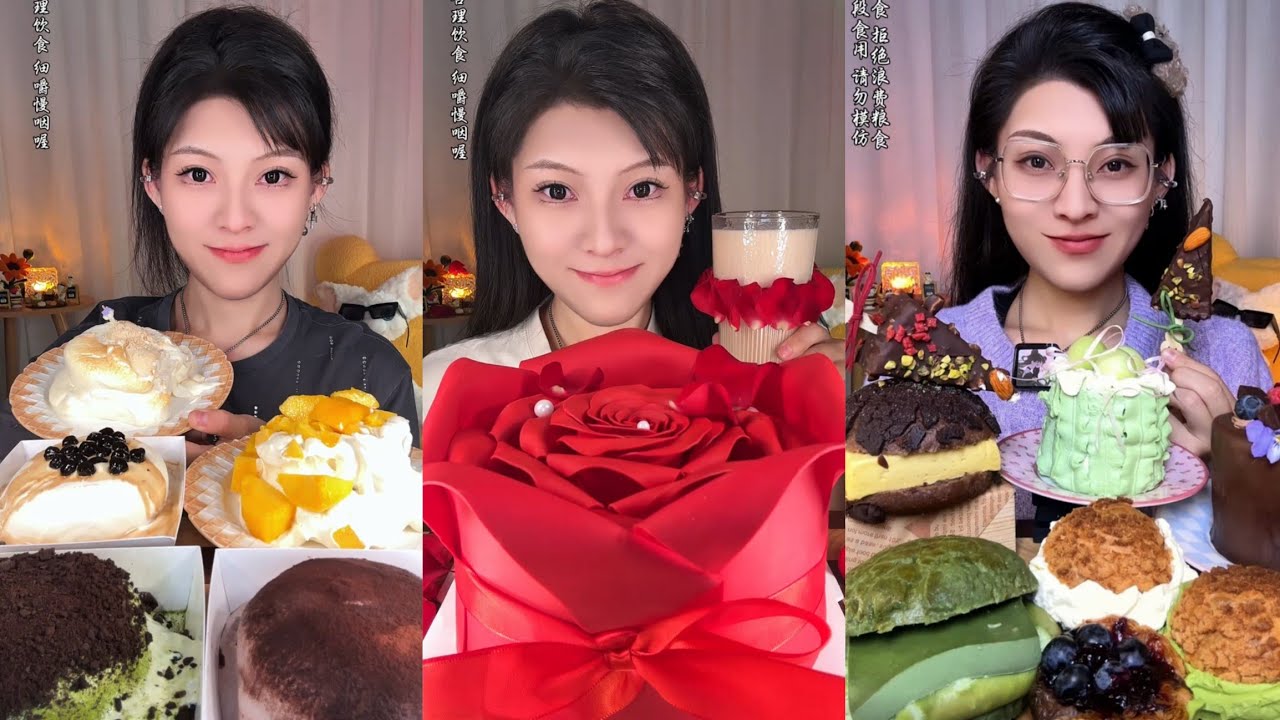 ASMR] Dessert Mukbang🎂🍦🍰🍮 (Creamy Crepe Cakes) 디저트 먹방 |Eating Sounds#cake #asmrcake #asmrcake