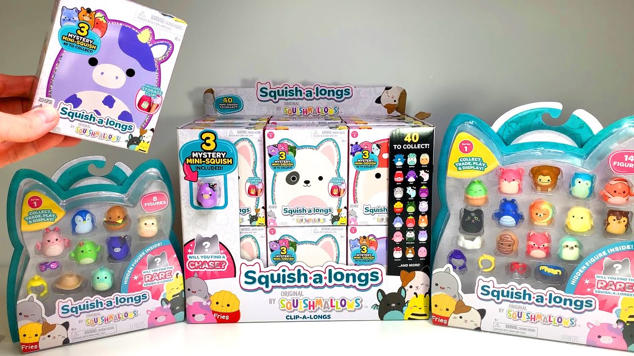 NEW! Squishmallows Squish-a-longs Clip-a-Longs FULL case unboxing