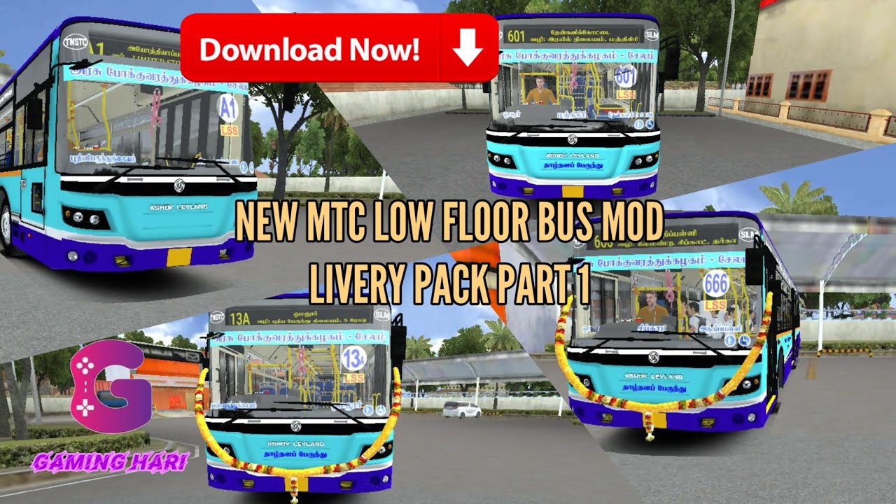 MTC Low Floor Bus Mod Livery Pack Part 1 | Gaming Hari 