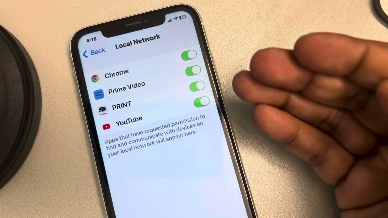 How to know which apps have access to local network in iPhone