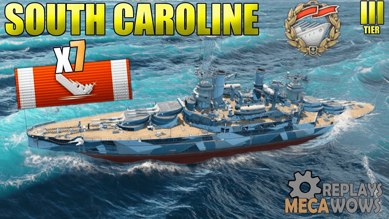 South Carolina 7 Kills 154k Damage | World of Warships Gameplay