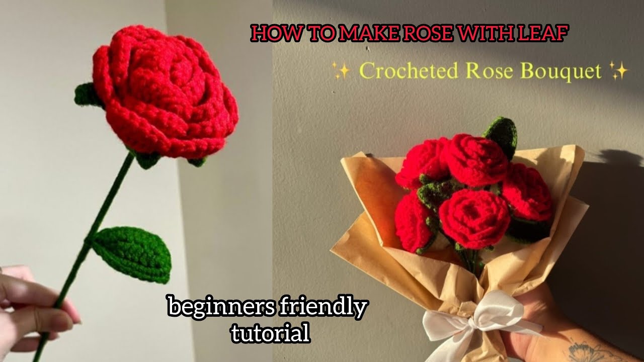 How to Crochet Rose Flower Tutorial🌹| Beginner Friendly |