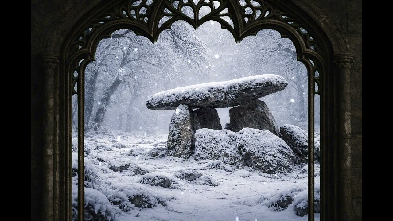 Elven Window❄️ | Snowy Dolmen| Ancient Winter Forest Ambience (1 Hour)