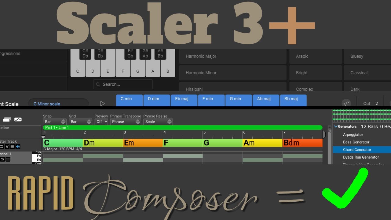 Сделать набросок в Scaler и собрать в Rapid Composer?