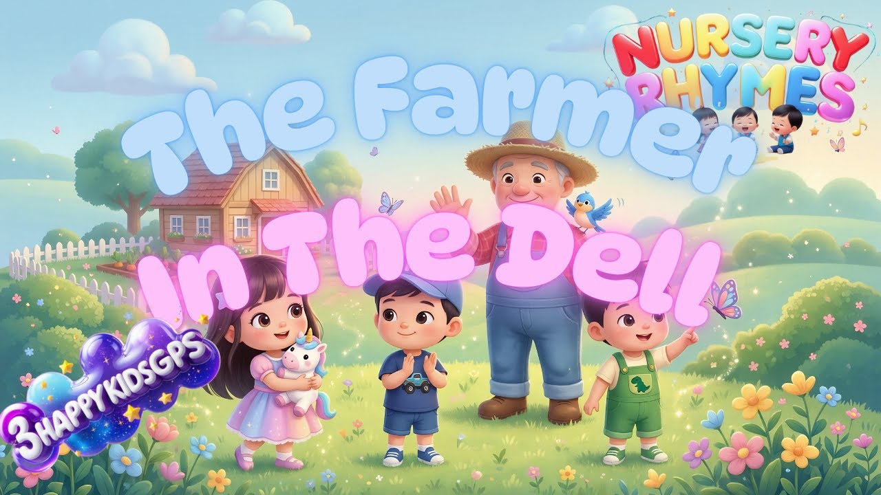 🚜 The Farmer in the Dell | Classic Nursery Rhyme for Kids | 3HappyKidsGPS