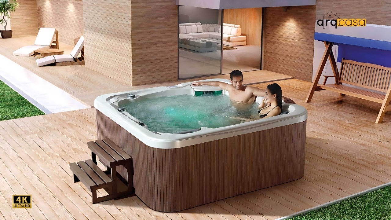 Jacuzzi Externa: Veja 100 Inspira&ccedil;&otilde;es Modernas e Aconchegantes!