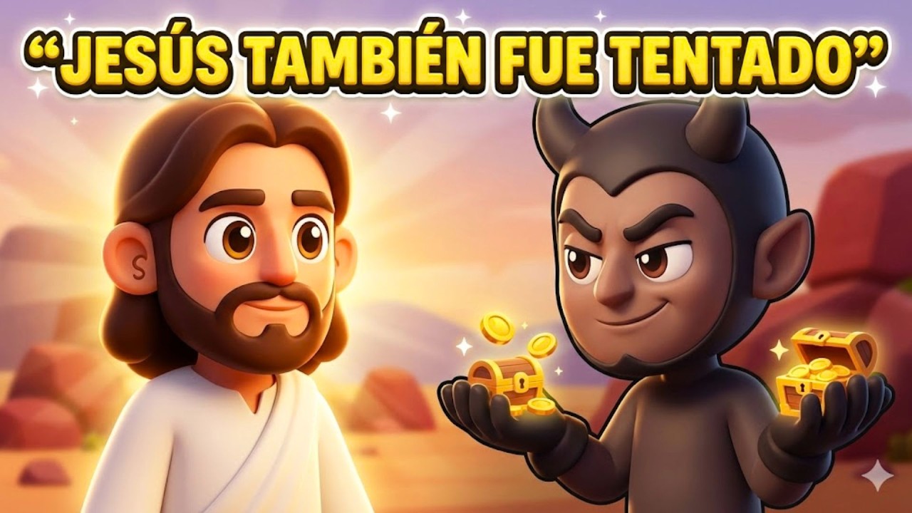 JESÚS TENTADO EN EL DESIERTO 🏜️ (ANIMADO PARA NIÑOS) | PequeFe