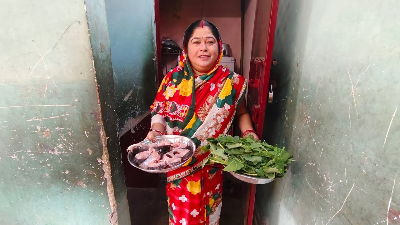 আলু ফুল কফি দিয়ে রুই মাছের ঝোল আর সরসা স্যাগ ভাজা #viralvideo 