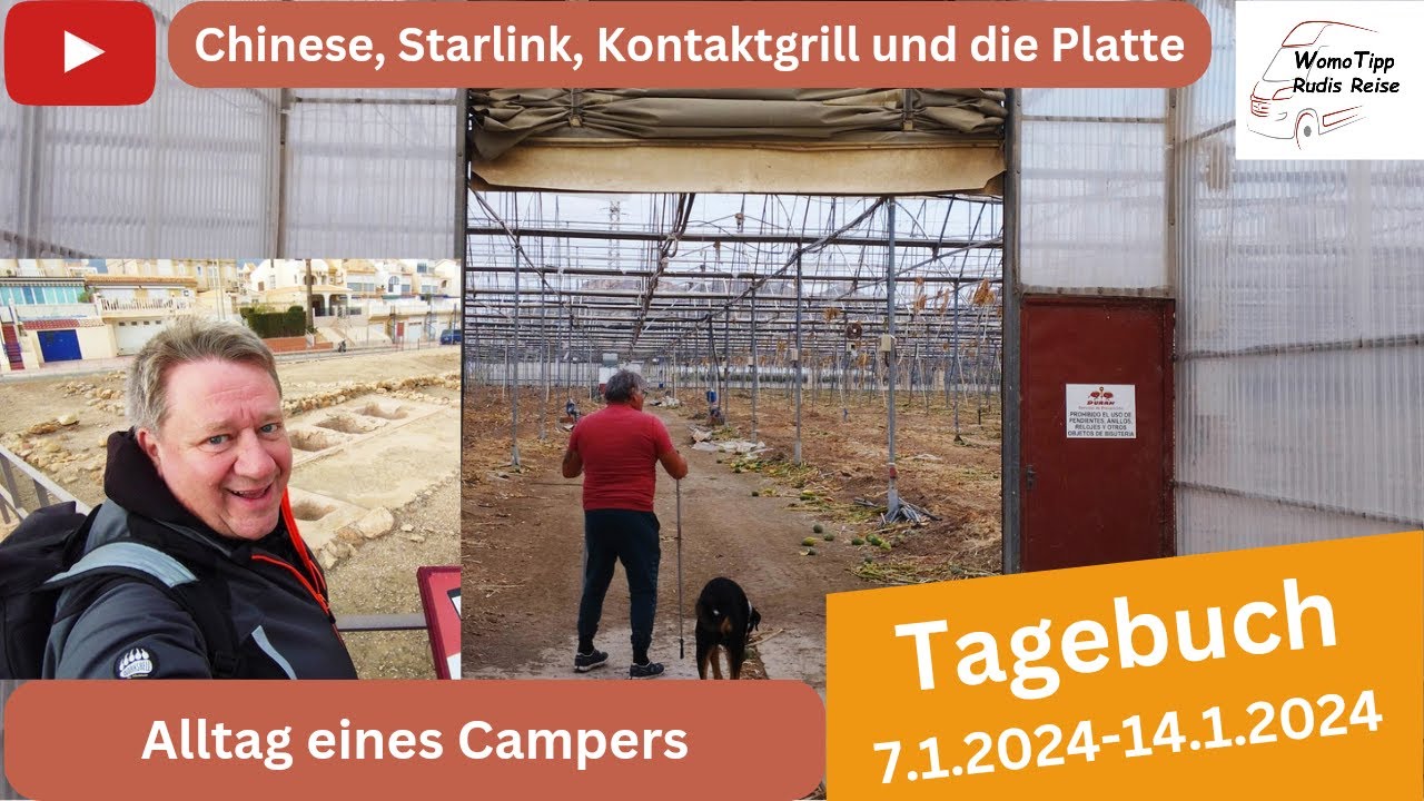 Tagebuch - Chinese, Platte, Kontaktgrill, Starlink-Anntenne Halterung, Markt in Mazarron Spanien
