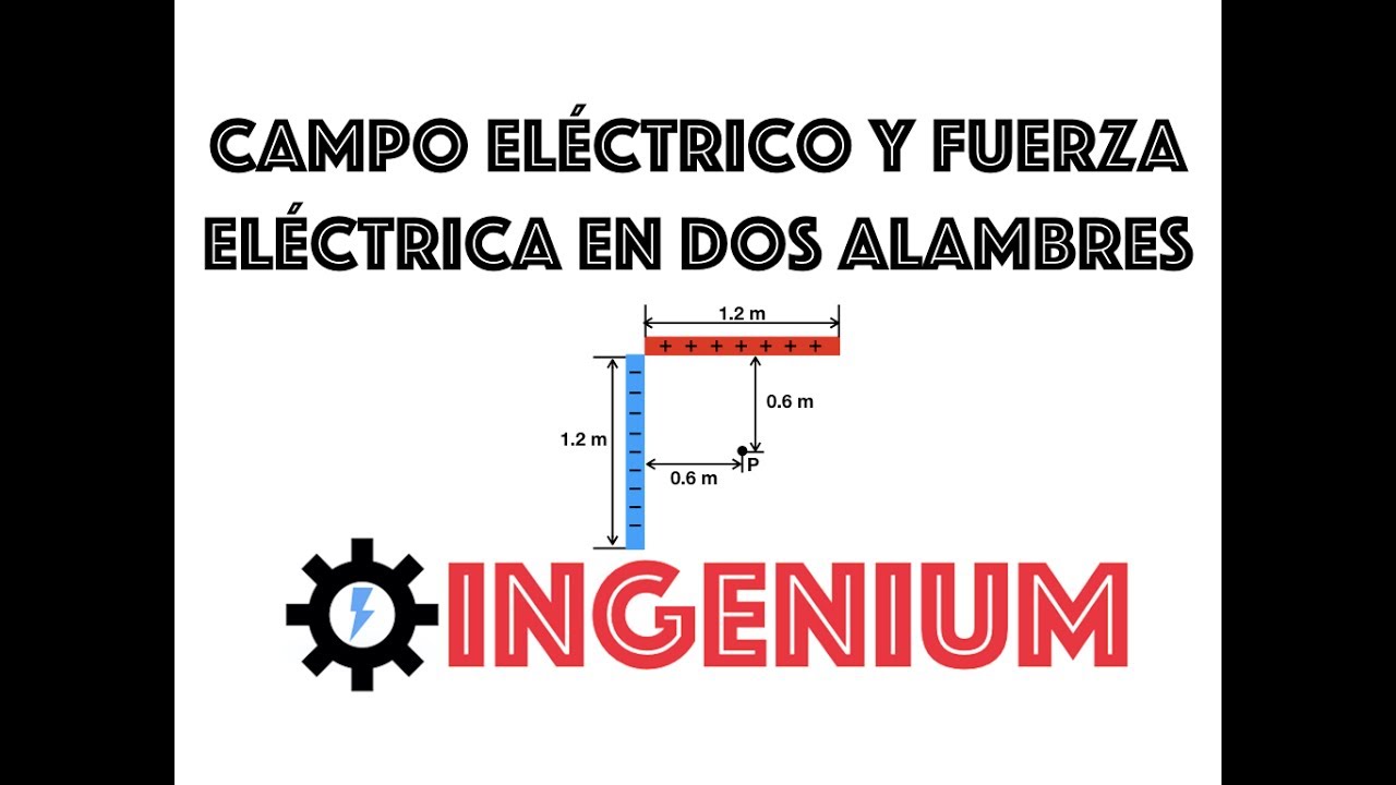 Campo eléctrico y fuerza eléctrica de dos alambres
