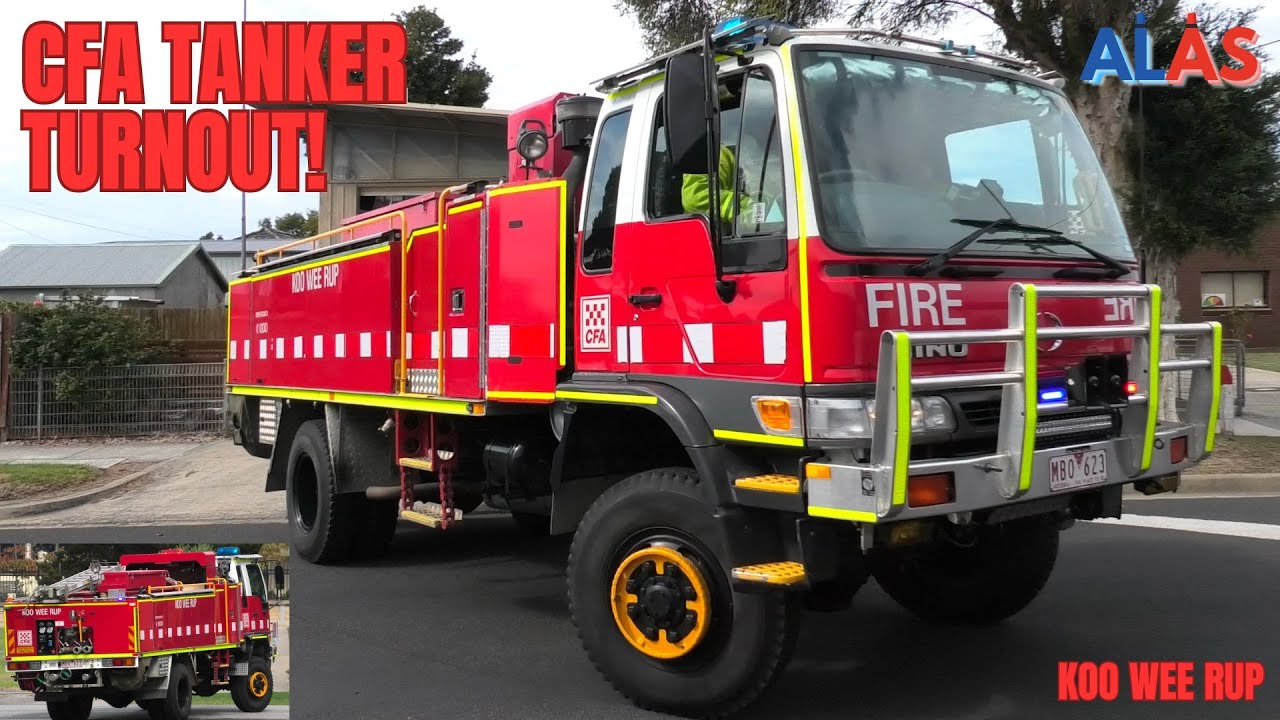 *AIR RAID STATION SIREN* CFA // Koo Wee Rup Tanker - Code 1 Turnout | Car Accident, Pakenham South