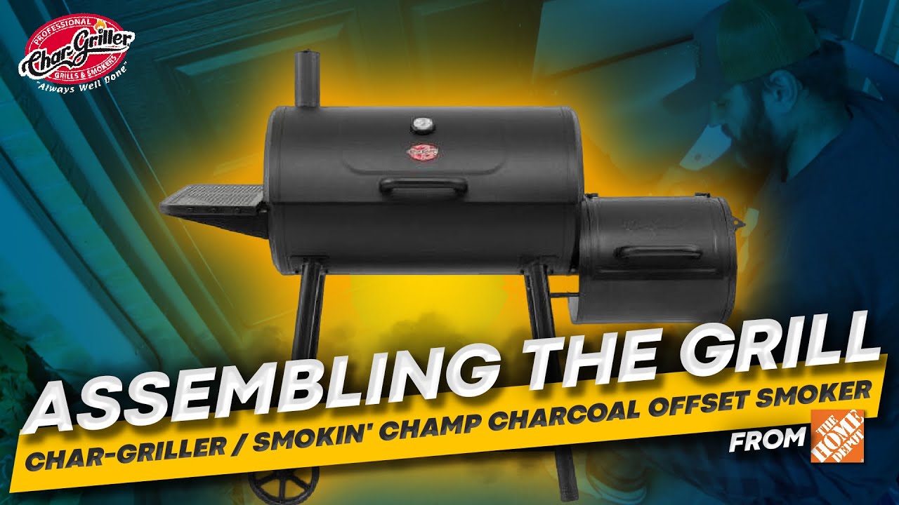 Assembling the grill from Home Depot / Char-Griller / Smokin' Champ Charcoal Offset Smoker in Black