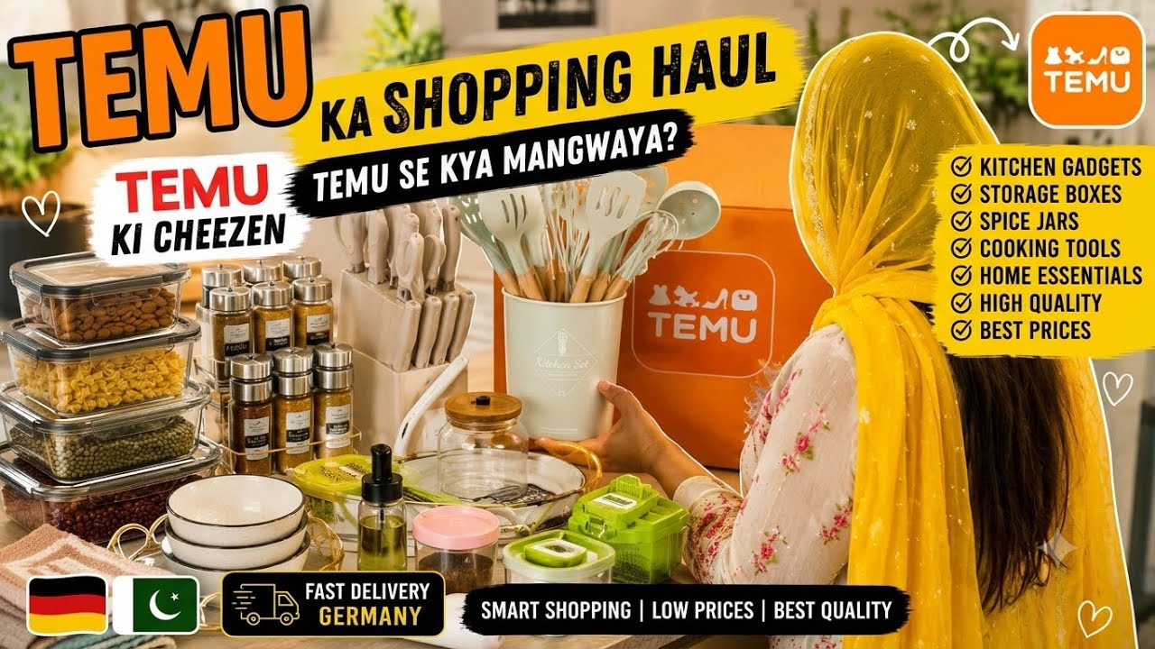 Temu Se Kya Mangwaya? | Temu Kitchen Shopping Haul in Germany | Kitchen Gadgets & Home Essentials
