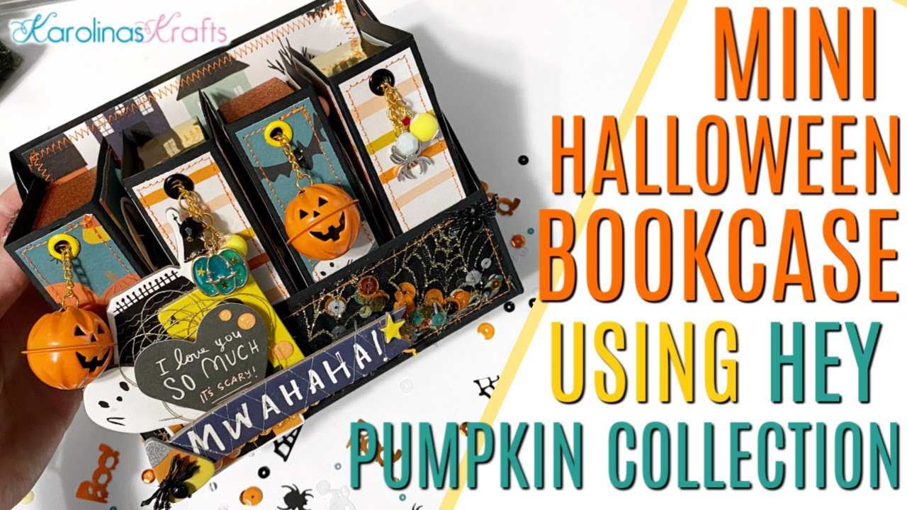 Halloween Mini Bookcase using Hey Pumpkin Collection LIVE REPLAY, Halloween Happy Mail Ideas