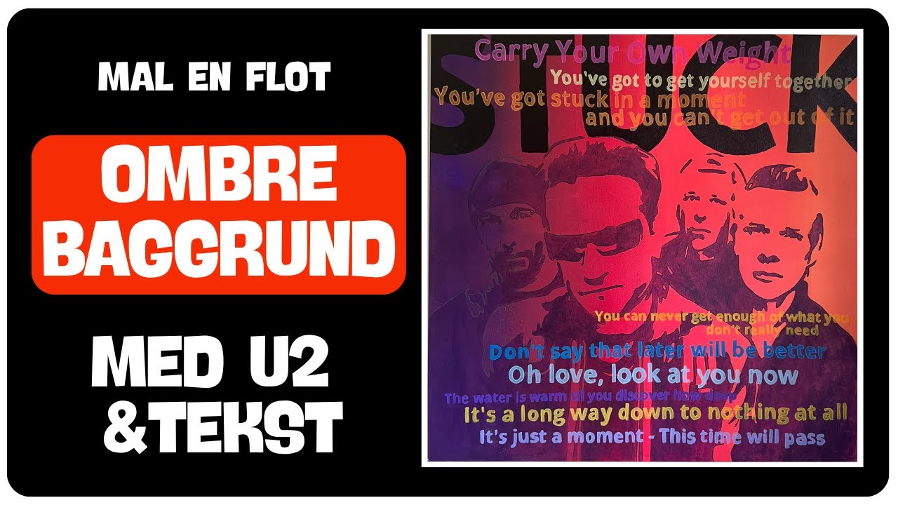 Gratis malekursus: Ombre-baggrund med stencils og U2-popart