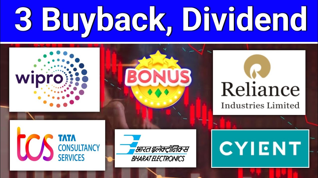 3 Buyback Dividend घोषणा? TCS Share News. Wipro Buyback. Reliance Share. Cyient Buyback. BEL Share