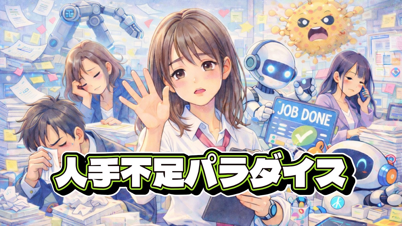 「人手不足パラダイス」　募集をかけても人が来ない！同僚も辞めていく！しわ寄せがどんどん来てしまう！！【AIオリジナルソング】