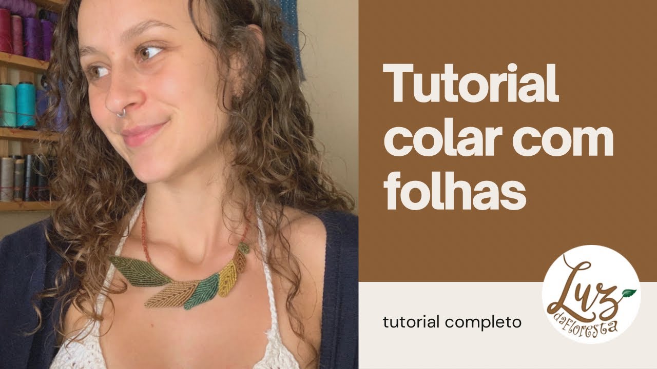 Colar em Macramê com folhas - fácil tutorial completo