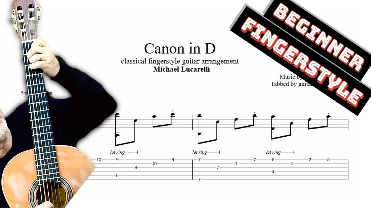 Canon In D TAB - fingerstyle classical guitar tabs (PDF + Guitar Pro)