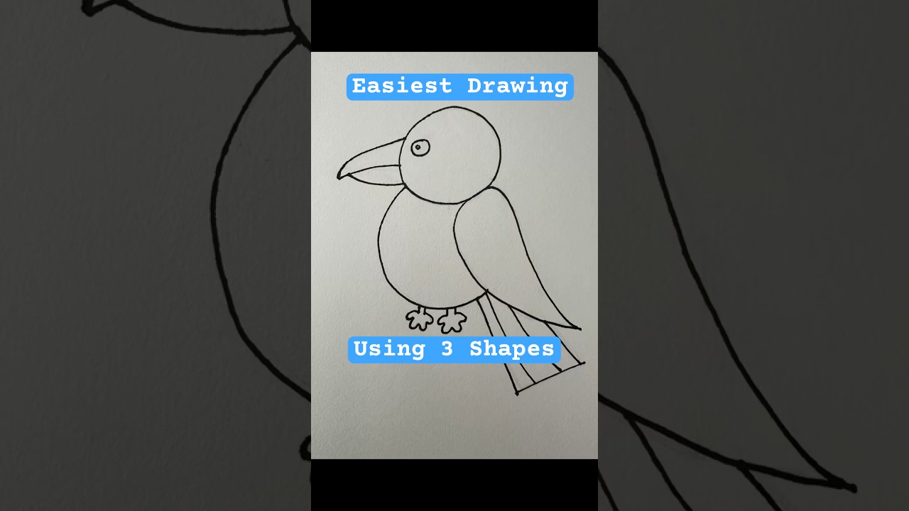 Turn a circle ⭕️ into a bird! 🐦 Easy art for kids. 🎨 Can you draw it too? ✨ 