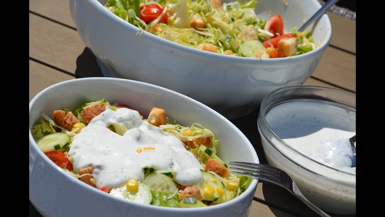Salata sa Piletinom Umak od Kopra Chicken Salad Dill Sauce - Sašina kuhinja