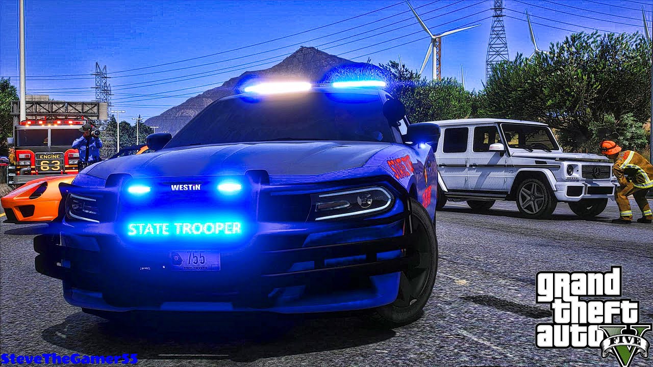 Playing GTA 5 As A POLICE OFFICER Highway Patrol|| GSP|| GTA 5 Lspdfr Mod| 4K