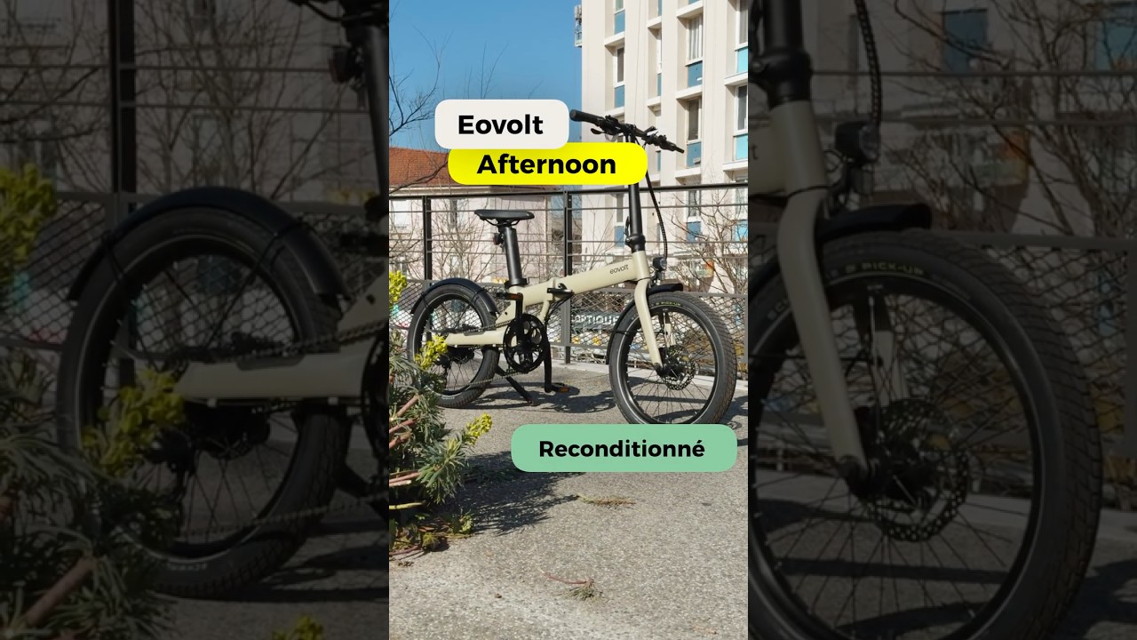 V&eacute;lo pliant &eacute;lectrique Eovolt Uto Afternoon Sable chaud : parfait pour la ville et les transports.