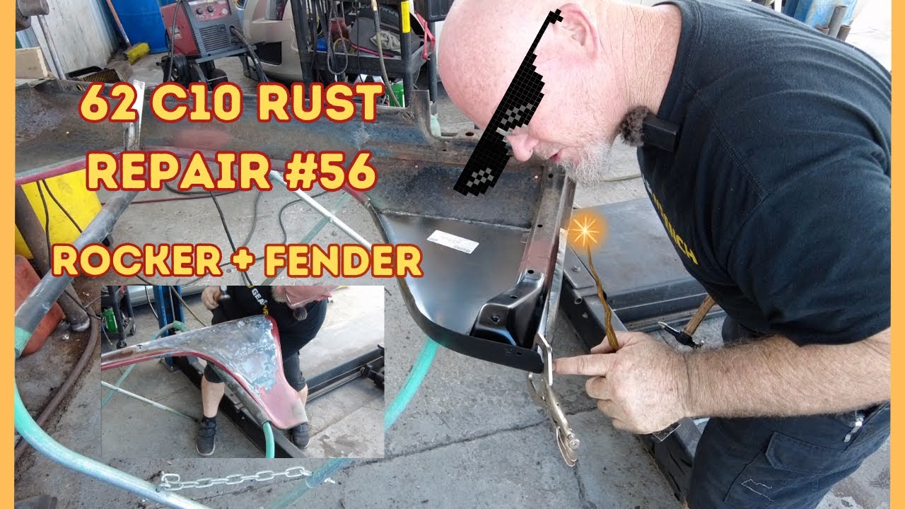 RUSTY 60-66 C10 PICK UP, ROCKERS AND FENDER REPAIRS, 62 CHEVY TRUCK PROJECT 56