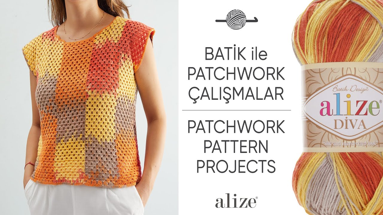 Alize Diva Batik ile Patchwork Çalışmaları • Patchwork Pattern Projects • Работа Пэчворк