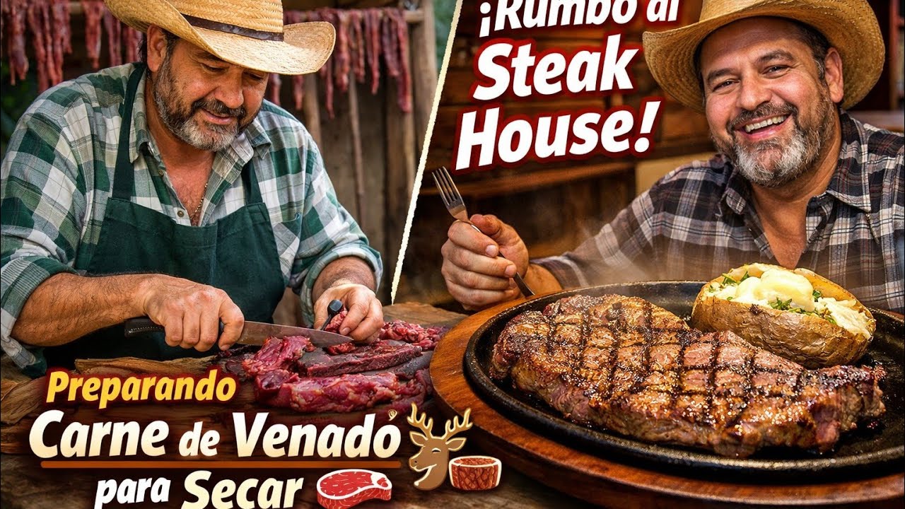 Preparando Carne de Venado para Secar 🦌🥩 | Corte Tradicional y Visita al Steak House