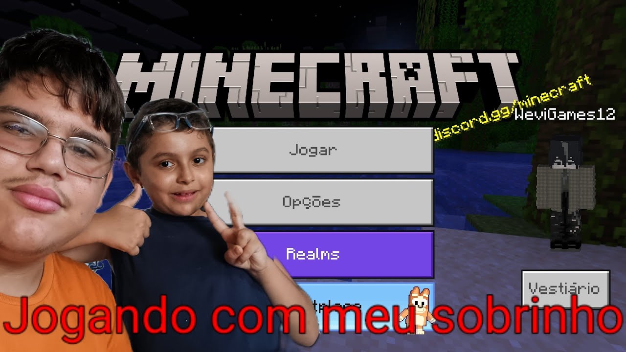 Jogando com meu sobrinho no minecraft bedrock com mods