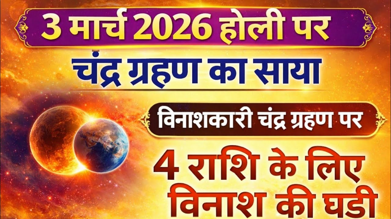 #holispical होली पर चंद्र ग्रहण का साया। इन 4 राशियों के लिए विनाश की घड़ी | Chandra Grahan 2026 | 