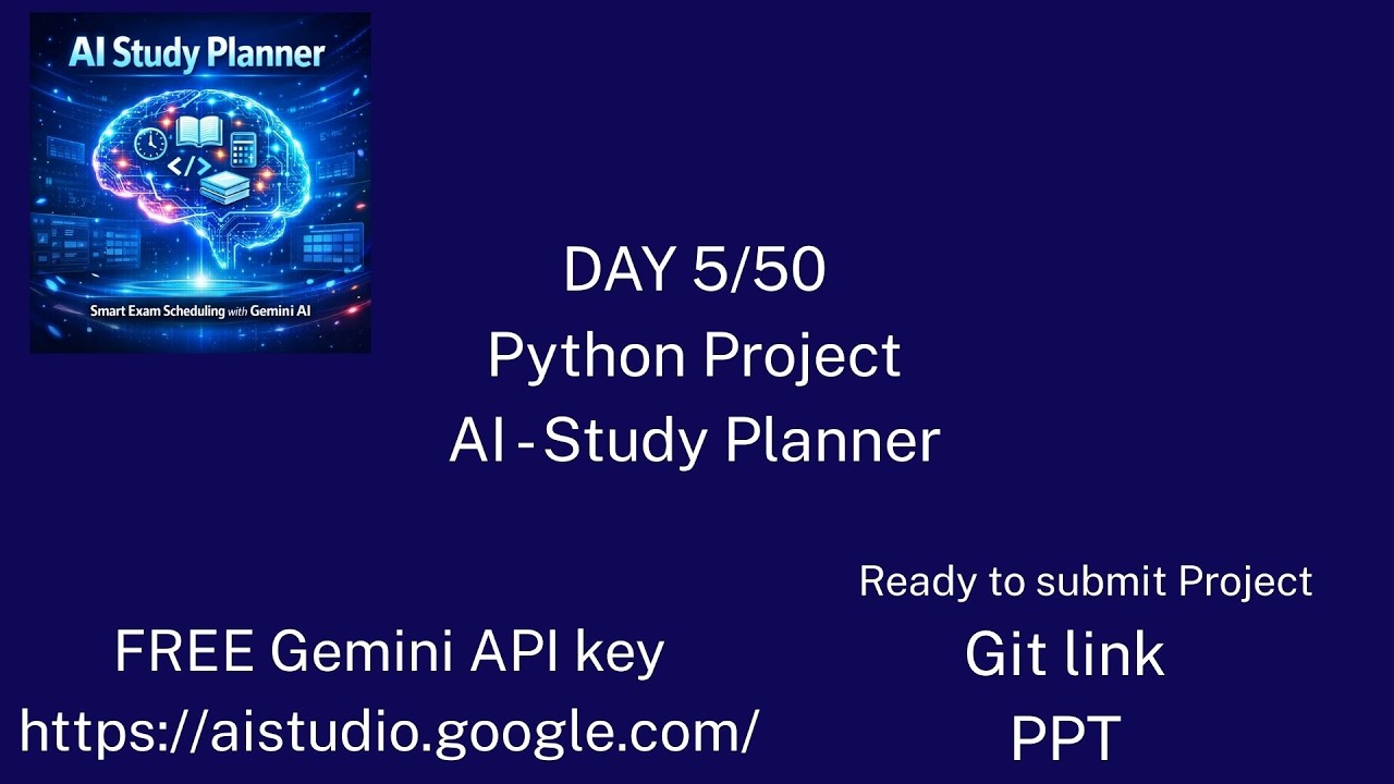 Day 5/50 AI Study Planner Python Project | Ready to Use Student Project(Submission Ready)