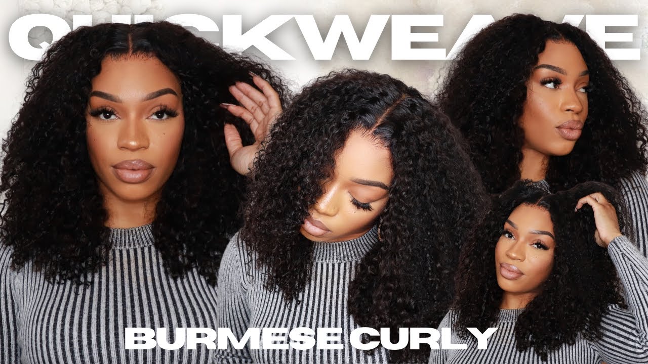 Curly Quickweave 🦋 Burmese Curly 2x6 HD Lace Closure No Leaveout | YWigs